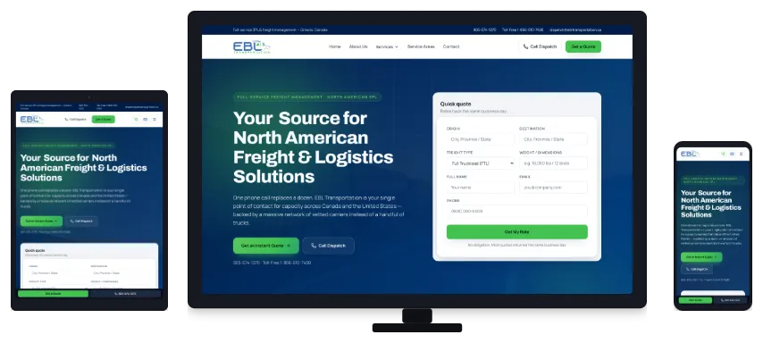 EBL Transportation website design